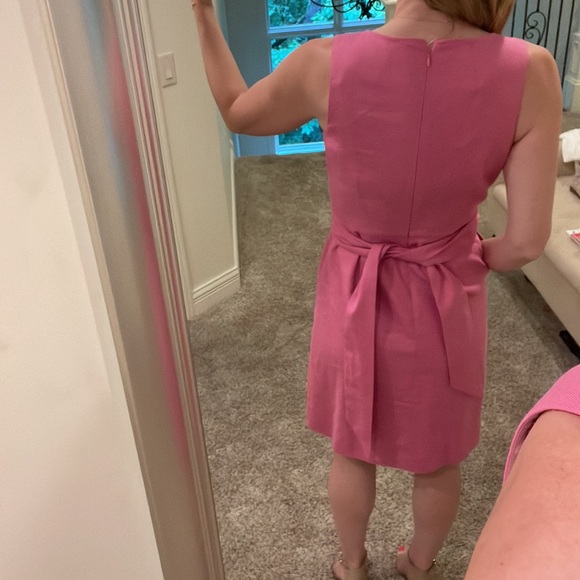 J. CREW Women Double Breasted Linen Blend Sheath Sleeveless Dress Pink size 4 - Picture 3 of 8